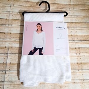 Wander Womens Hottotties Waffle V- Neck Tunic White Size M